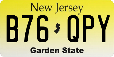 NJ license plate B76QPY