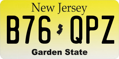 NJ license plate B76QPZ