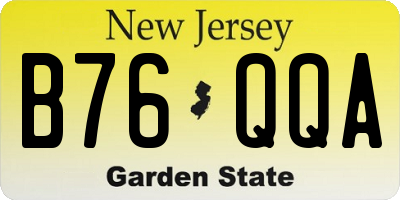 NJ license plate B76QQA