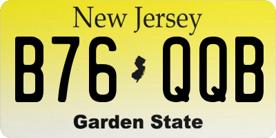NJ license plate B76QQB