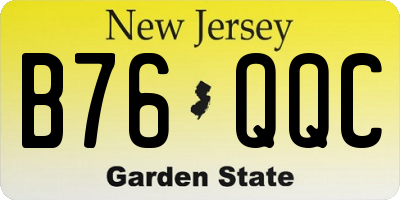 NJ license plate B76QQC