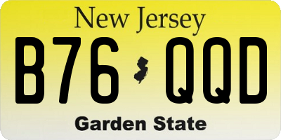 NJ license plate B76QQD