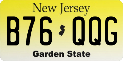 NJ license plate B76QQG