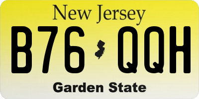NJ license plate B76QQH