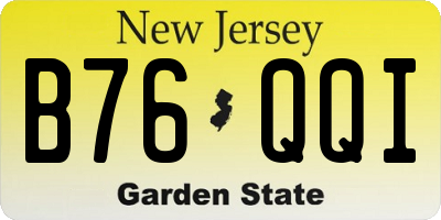NJ license plate B76QQI