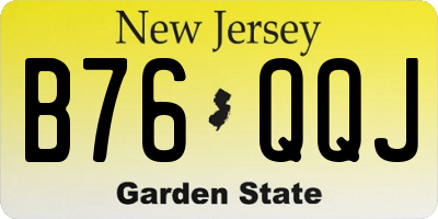 NJ license plate B76QQJ