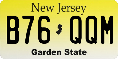 NJ license plate B76QQM