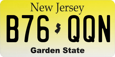NJ license plate B76QQN