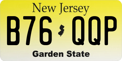 NJ license plate B76QQP