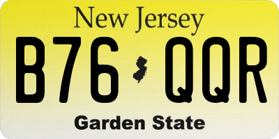 NJ license plate B76QQR