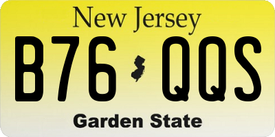 NJ license plate B76QQS