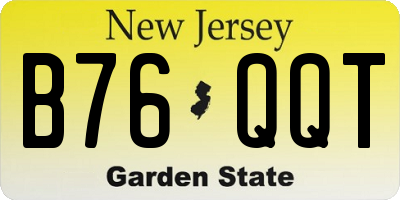 NJ license plate B76QQT