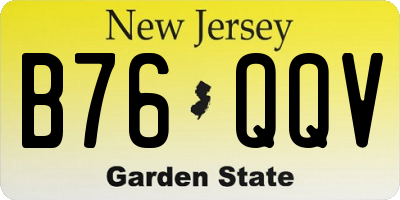 NJ license plate B76QQV