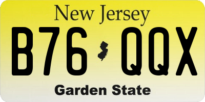 NJ license plate B76QQX