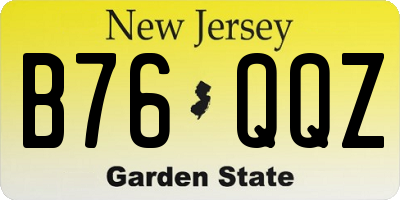 NJ license plate B76QQZ