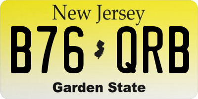 NJ license plate B76QRB