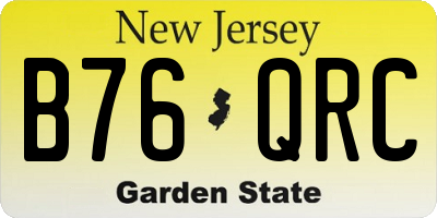 NJ license plate B76QRC