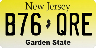 NJ license plate B76QRE