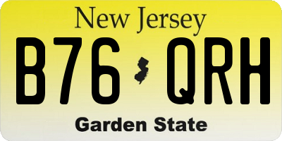 NJ license plate B76QRH