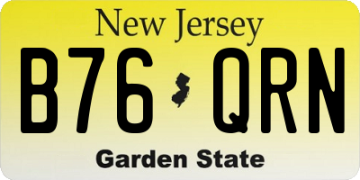 NJ license plate B76QRN