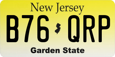 NJ license plate B76QRP