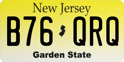NJ license plate B76QRQ