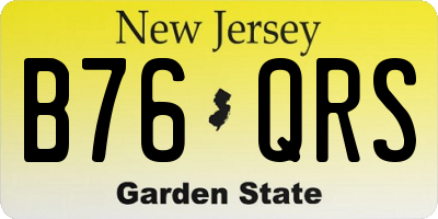 NJ license plate B76QRS