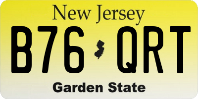 NJ license plate B76QRT
