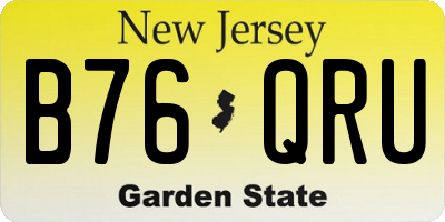 NJ license plate B76QRU