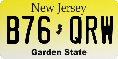 NJ license plate B76QRW