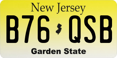NJ license plate B76QSB