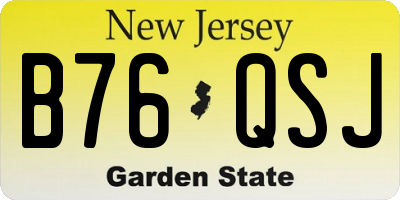 NJ license plate B76QSJ