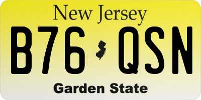 NJ license plate B76QSN