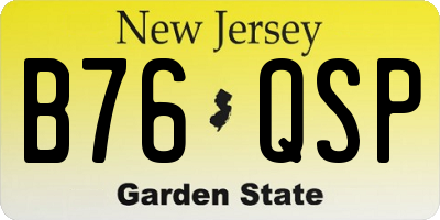 NJ license plate B76QSP