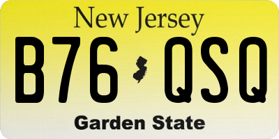 NJ license plate B76QSQ