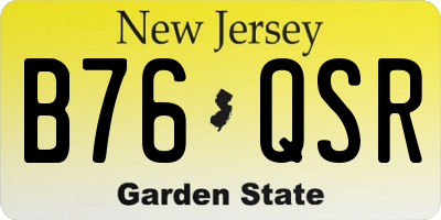 NJ license plate B76QSR