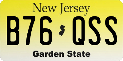 NJ license plate B76QSS