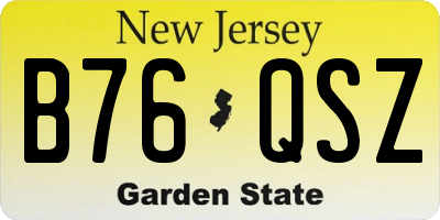NJ license plate B76QSZ