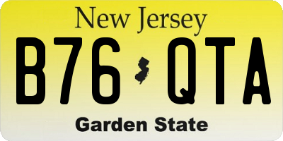 NJ license plate B76QTA