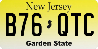 NJ license plate B76QTC