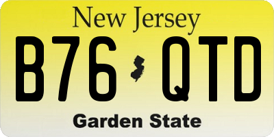 NJ license plate B76QTD