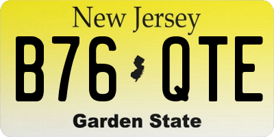 NJ license plate B76QTE