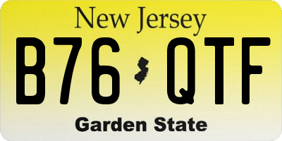 NJ license plate B76QTF