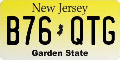 NJ license plate B76QTG