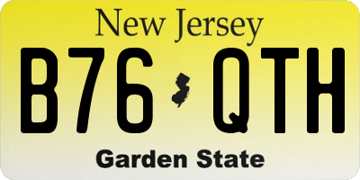 NJ license plate B76QTH