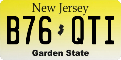 NJ license plate B76QTI