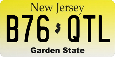 NJ license plate B76QTL