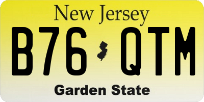 NJ license plate B76QTM