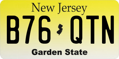 NJ license plate B76QTN
