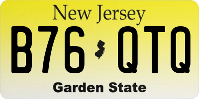 NJ license plate B76QTQ